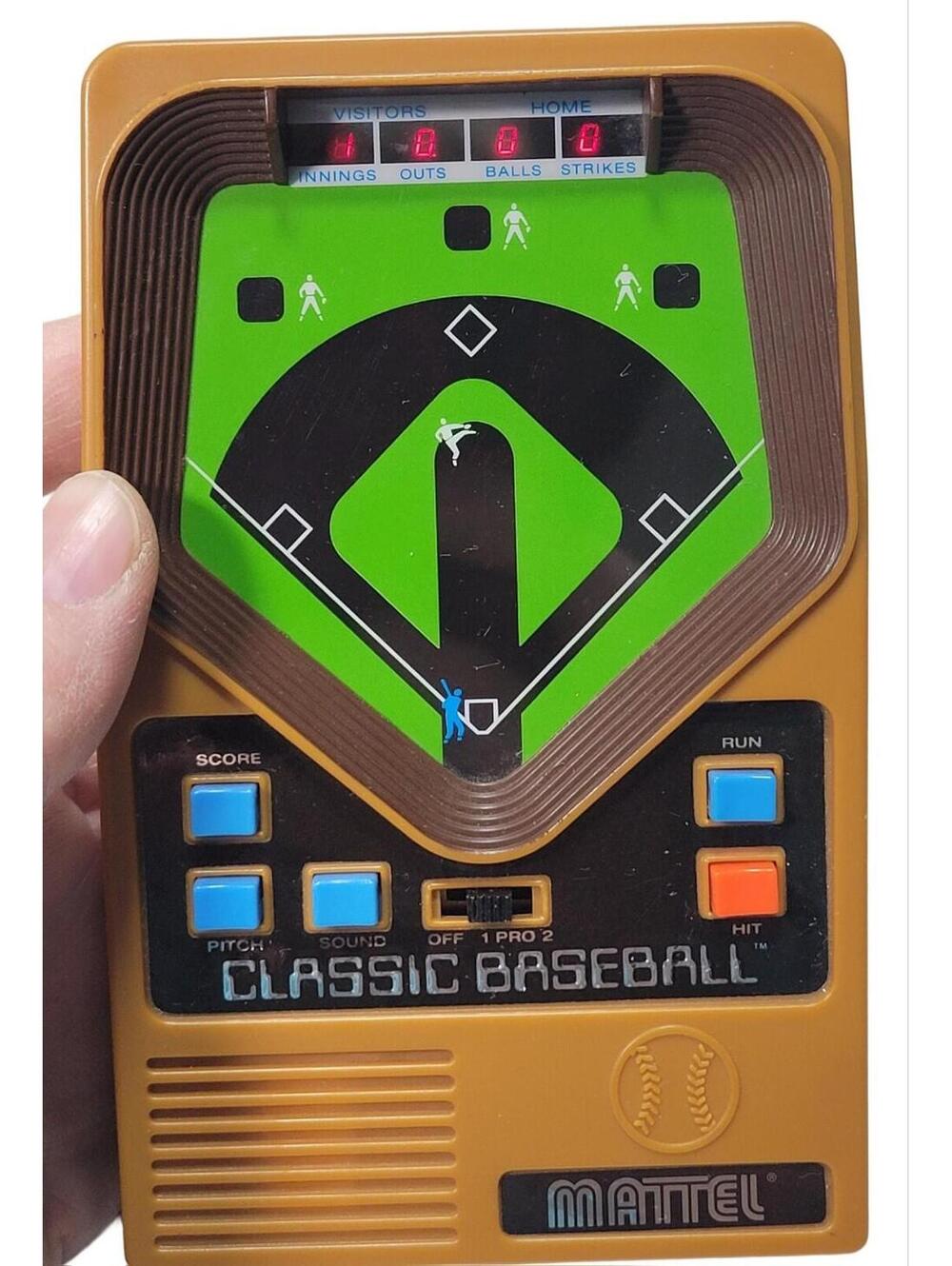 Vintage 2001 Mattel Classic Baseball Handheld Electronic Game - Tested Works